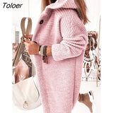 Winter Women Cardigan Jacket 2023 Fashion Korean Casual Lady Solid Color Loose Long Sleeve Hooded Oversized Sweater