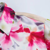 Floral Chiffon Shirt Long-Sleeved Top Woman 2025 New Retro Shirt Bow