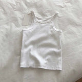 Toloer Cotton Slim Elastic Vest Female Spring And Summer New Pure Color Contracted Inside And Outside The Navel Base Sling-Outfit