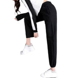 Toloer Pants Korean Version Loose Thin Students Tied Everything Ins Trend Casual Pants Autumn Women's Pants-Outfit