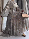 Fashion Printing Bohemian Style Dress In Autumn