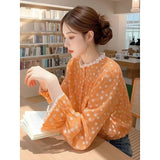 Toloer Floral Shirt Female Spring Small Wearing French Temperament Wooden Ear Tops 2025 New Beautiful