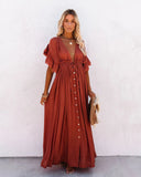 Summer Sun Protective Double-breasted Drawstring Dress