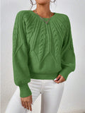 2025 New Solid Color Collar Long-Sleeved Jersey Elegant Loose Sweater