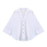 Homemade New Women's Classic Fashion Wide Sleeves Prefectural Shirt