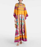 Summer Printed Seven-Sleeve Collared