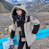 Down Cotton Jacket Female 2024 Winter New Medium And Long Version Of Korean Lovers Students Overalls Cotton-Padded Jacket Plus Thick Coat Tide-Outfit