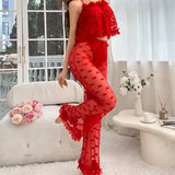 Sexy Pajamas Lace Dress Perspective Lingerie Home