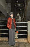 Red Faux Leather Jacket-Outfit