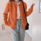 Autumn And Winter New Cashmere Knitted Cardigan Woman Loose Gentle Wind Outside Wearing Long-Sleeved Knitted Sweater Coat Woman-Outfit