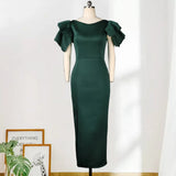 Sleeveless Lotus Side High Waist Repair In Forked Green High Waist Dress Dress Dress