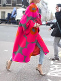 Spring And Autumn Wishebay Long Horn Sleeve Coat Print Loose Wind Coat