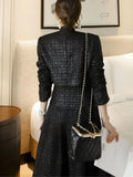 Sister Fan's New Two-Piece Korean Version Of The Famous Woman Temperament Hairy Short Coat + Waist Swing Skirt Hepburn