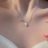 Square Shell Necklace-Outfit