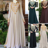 Spring New Long Dress Leisure Middle East Simple National Style Fashion