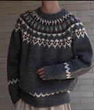 And Winter Fair Island Jack Flower Sweater Men's Korean Version Of Loose Minority Ethnic Style Design Knitted
