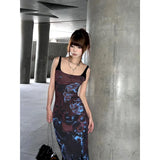 style retro spice girl halter dress feminine temperament senior sense slim slim fishtail long skirt-Outfit