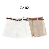 Homemade New Women's Oceaned Cheesy With Belt Casual Shorts
