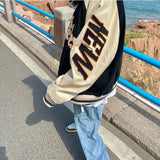 Embroidery Baseball Jacket Women Men Couple Unisex Coat Hip Hop Streetwear Patchwork PU Leather Oversize Varsity Bomber