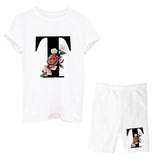 Suitst Shirt Short Sleeves Wide-Legged High-Waisted Shorts Two-Piece LOGO Printed Casual Suit For