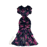 Cold Sister Goddess Fan Dress Heart Machine Draw Folding Belt Irregular Chopped Fishtail Skirt