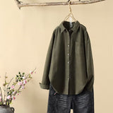 Toloer Women's Lint-Tuff Long-Sleeved Shirt Women's Cotton Comfortable Solid Shirt Women's Clothing In Autumn