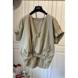 Shirt for Women Sleeveless Khaki Pullover Blouse for Summer Woman Elegant Top O-neck Fashion Shirts and Blouses Summer-Outfit