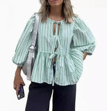 Women's Clothing New Fashion Loose Long-Sleeved Plaid Love With Shirt