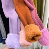 Velvet Turtleneck Pullovers Women Korean Fashion Lined Warm Sueter Knitted Slim Top Winter Jersey Knitwear Jumper