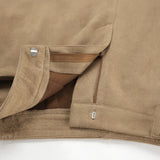 Sued Brown Maxi Skirt-Outfit