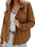 Zipper Jacket Women Button Down Outerwear Spring Autumn Casual Streetwear Drawstring Hem Jackets Fashion Aesthetic Female