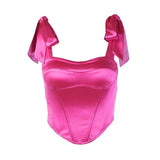 Toloer Summer Bundle Waist Show Back Strap Top Female Feeling A Word Collar