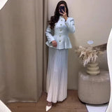 Summer New Women's Breasts With Thin Blue Hollow Trousers
