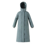 2022 Fashion Korean X-length Long Puffer Bomber Jackets Women Oversize Parka Plus Size Female Coat Basic Snow Wear Hood
