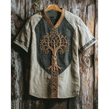 Men's Short-Sleeved Casual V-Neck T-Shirt 3D Digital Print