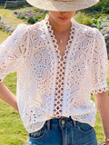 New French White Shirt Short-Sleeved Top Women's Wistr Emptiness Shirt Women's Shirt South Oil Women's