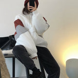 Women's 2021 Winter New Pilot Color Splicing Cotton Jacket For Ladies Causal Zipper Stand Collar All Match Fashion Warm