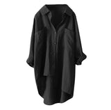 Toloer Casual Wind Pure Color Shirt Autumn Versatile New Women's Cardigan Double Pocket Long Sleeve Women's