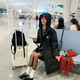 This Year, The Popular College Wind Long Down Cotton Coat 2024 Winter Thick Loose Design Sense Padded Coat Tide-Outfit