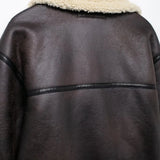 Women's Autumn And Winter New Double-Sided Collar Long Fur Locomotive Wind Jacket Jacket