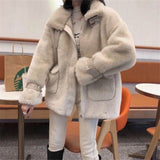Faux Mink Fashion Furs Fur Loose Teddy Winter Coat For Female Parka Women Short Thickening Overcoat Fourrure Femme Rabbit