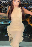 Ruffles Sexy Mini Dress Women Summer Sleeveless See Through Club Party Bodycon Dresses 2023 Ladies Brithday Beach