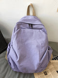 Vintage Wash College School Backpack-Outfit