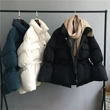 Women Winter Basic Jackets Parkas 2021 Fashion Thick Warm Lantern Sleeve Tops Jackets Slim Jackets For Female Parka