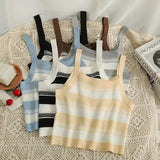 Slings Bare Umbilly Bottom Vest Women Wear Inside And Wear Short 2025 Summer Knitted Ice Silk