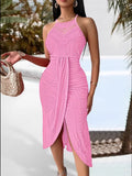 Women's New 2025 Spring And Summer Hip Hop Street Man Skirt Hanging Neck Sleeveless Irregular Dress Dress