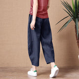 Cotton Wide Leg Pants Women 2025 Summer New Loose Large Size Linen Nine Casual Pants Outside