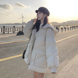 Winter 2021 Oversize Winter Puffer Jacket For Women Outerwear Womens Parkas Fur Hooded Cotton Padded Female Coat Warm