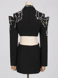 Toloer New Small Suit Jacket Female 2024 Summer High Sense Formal Dress Thin Heavy Industry Suit Jacket Female-Outfit
