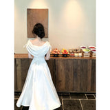 Feeling Irregular Collar Design Oblique Shoulder To Waist Dress Women's Summer 2025 New Fashion Elegant